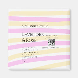 Íman Lavanda soy candela com rosa adicione q r código t