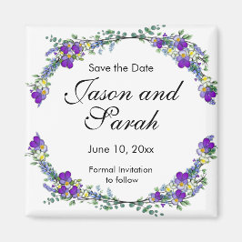 Íman Lavanda violeta de aquarela púrpura Eucalyptus