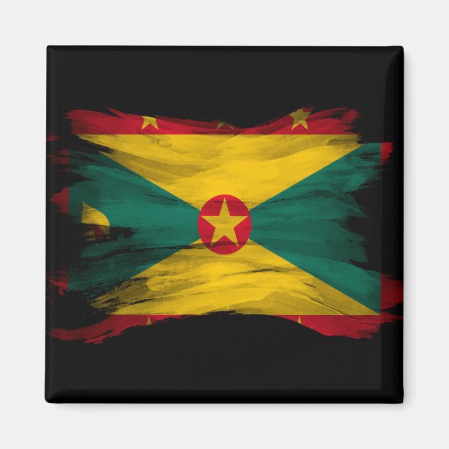 Íman Lave de pincel da bandeira Granada, bandeira nacio (Frente)