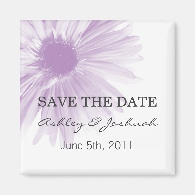 Íman Lavend Flower Design Weding Save The Date Magnets (Frente)