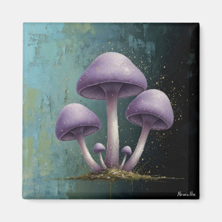 Íman Lavender Fungus - Vintage Botanical Art Magnet