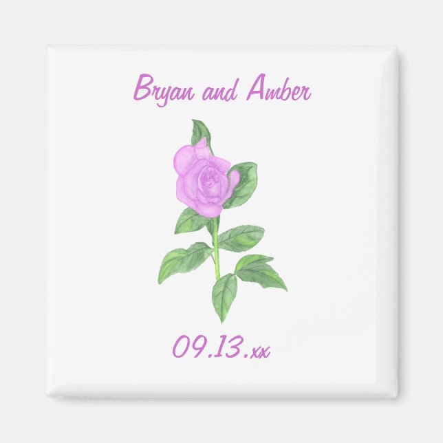 Íman Lavender Rose Salve os ímanes de casamento (Frente)