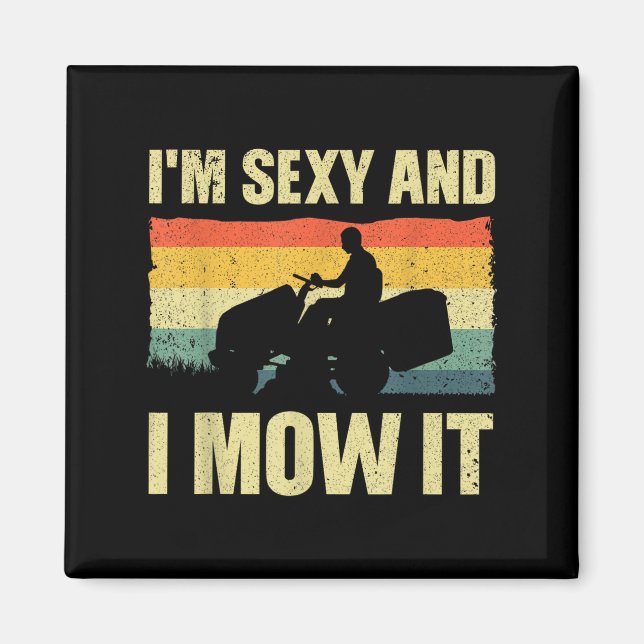 Íman Lawn Mower Novelelty Para Homens Mulheres Crianças (Frente)