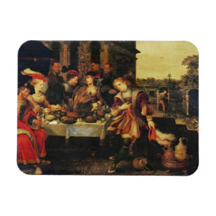 Íman Lazarus na mesa de homem rico, 1618 (óleo no canv