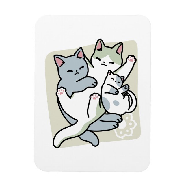 Íman Lazer - Design de Gatos Preguiçosos (Vertical)
