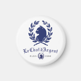 Íman Le Chat d'Argent Paris Ímã Redondo | Clássico Azul