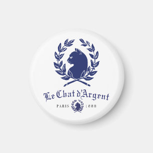 Íman Le Chat d'Argent Paris Ímã Redondo Clássico Azul