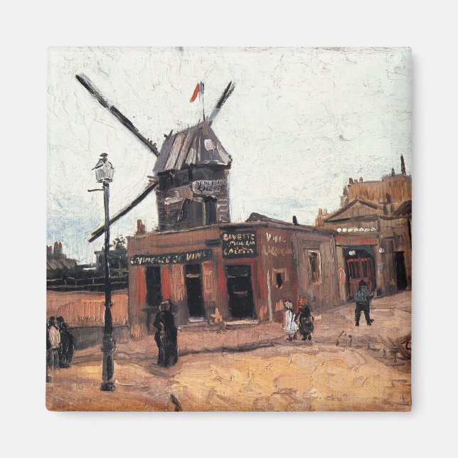 Íman Le Moulin de la Galette por Vincent van Gogh (Frente)