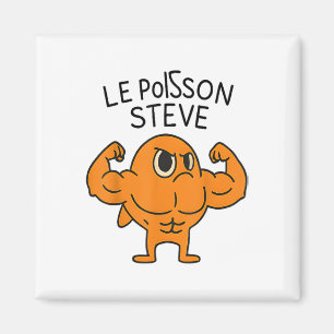 Íman Le Poisson Steve Funny Muscular Fish Cartoon