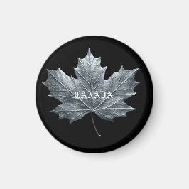 ÍMAN LEAF DE MAPA DE PRATA CANADÁ