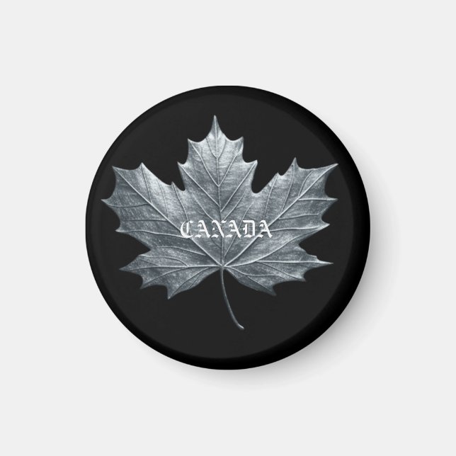 ÍMAN LEAF DE MAPA DE PRATA CANADÁ (Frente)
