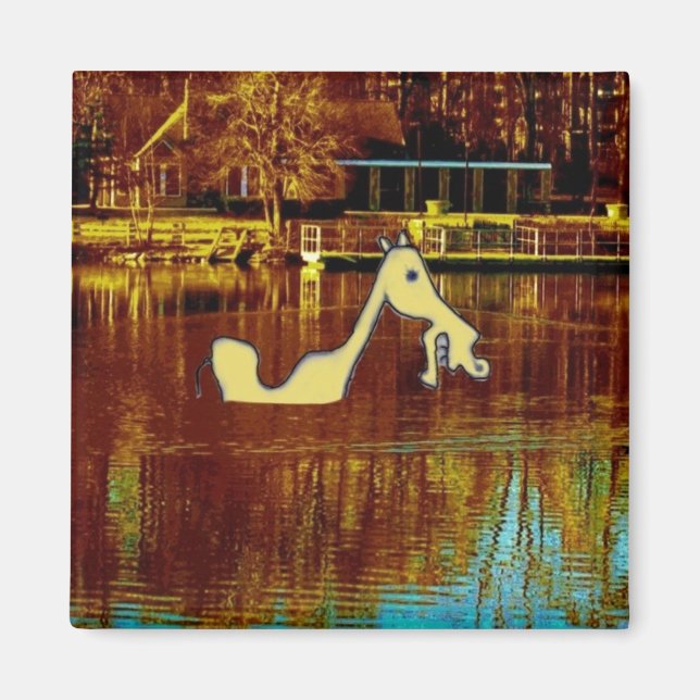 Íman Leão Amarelo tomando Banho (Frente)