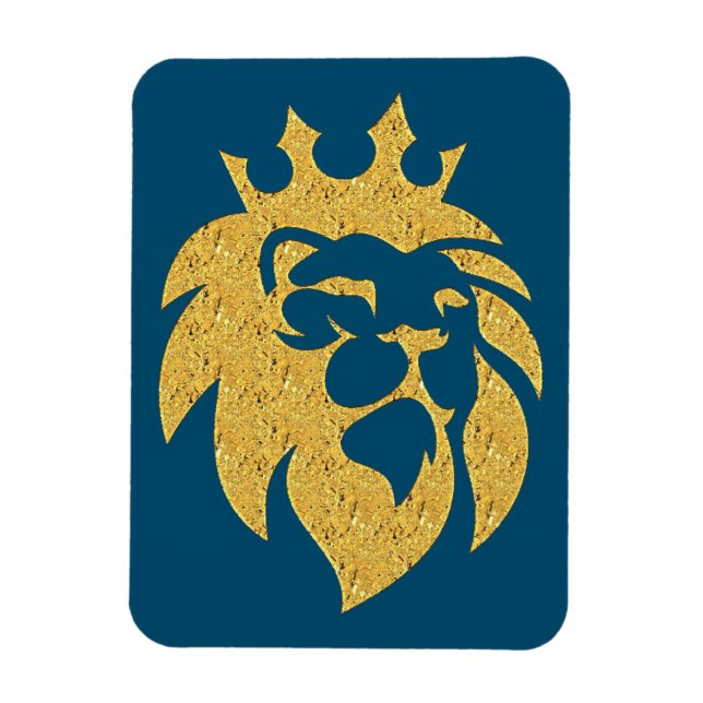Íman Leão com Coroa - Estilo Dourado 1 (Vertical)