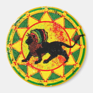 Íman Leão de Rasta do olhar do vintage