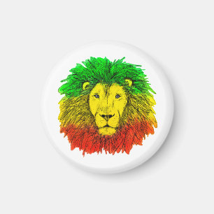Íman Leão de rasto vermelho-amarelo, desenho da Jamaica