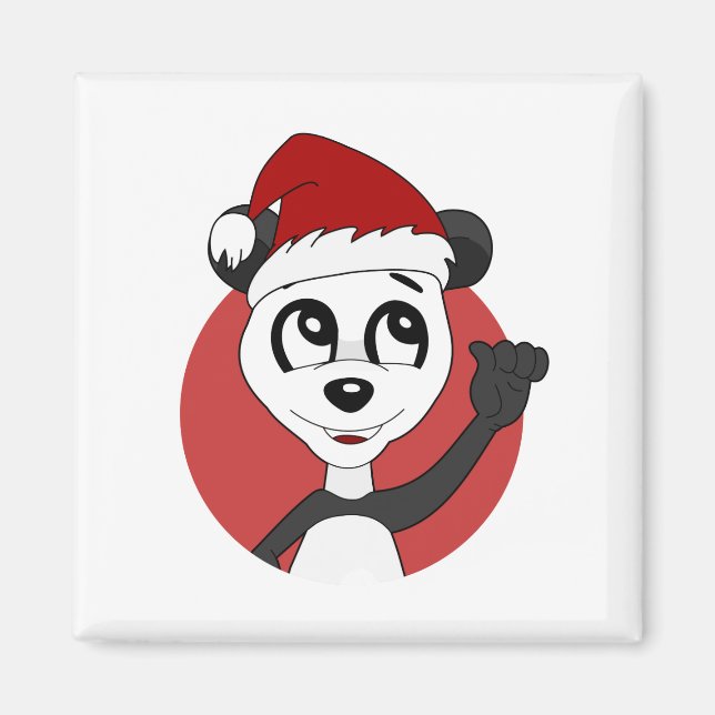 Íman Leão segurando um ímã de desenho animado de bola d (Frente)