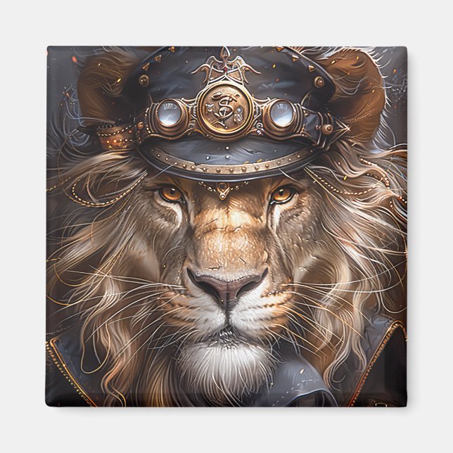 Íman Leão Steampunk (Frente)