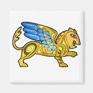 Íman Leão voado medieval Gryphon