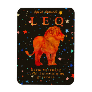 Íman Leão zodiac vermelho Leão moderno