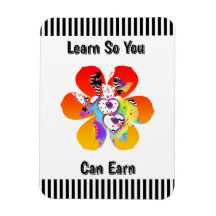 Learn So You Can Earn Hearts Flowers Refrigerator 