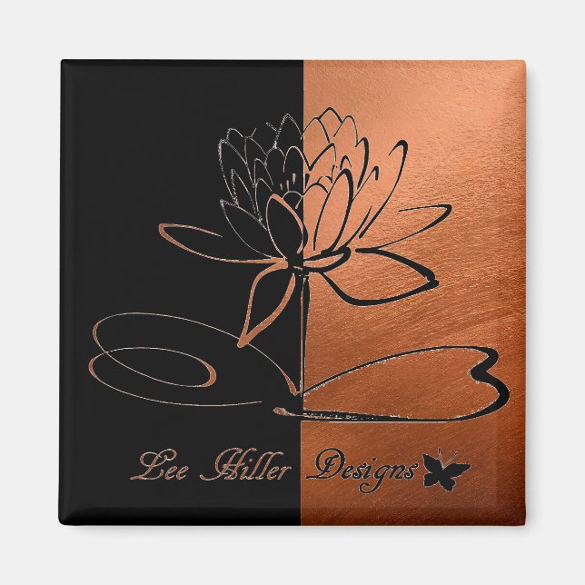 Íman Lee Hiller Designs Acabamentos em Cobre Preto (Frente)
