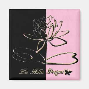 Íman Lee Hiller Designs Acordes Preto Rosa Dourado