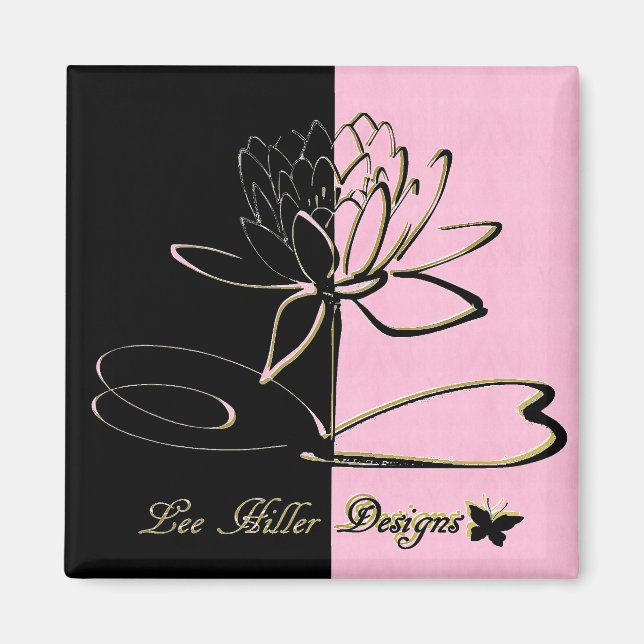 Íman Lee Hiller Designs Acordes Preto Rosa Dourado (Frente)