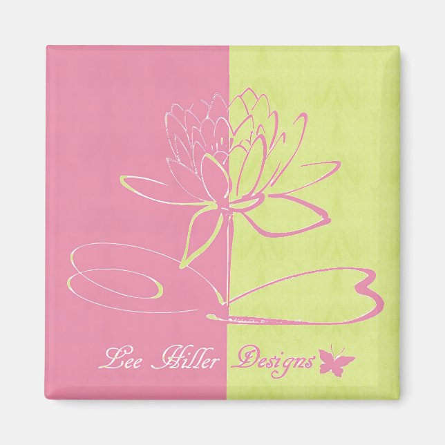 Íman Lee Hiller Designs Logo Accents Pink Green  (Frente)