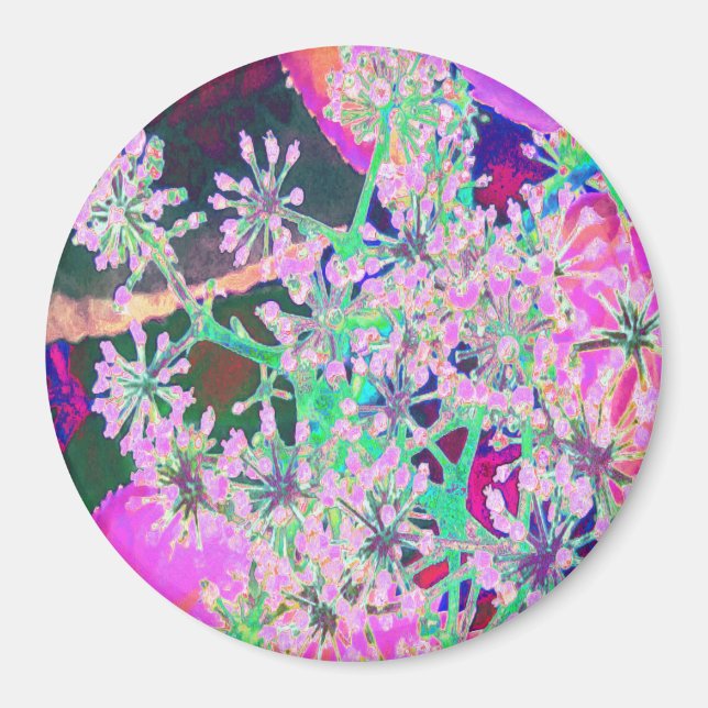 Íman Legal Abstrato na Natureza a Rosa e Verde limão (Frente)