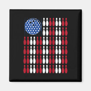 Íman Legal Boliche Bowler Men Women Team American Flag