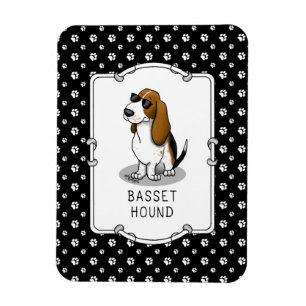 Íman Legal cão de caça e óculos de sol (tricolor 1)