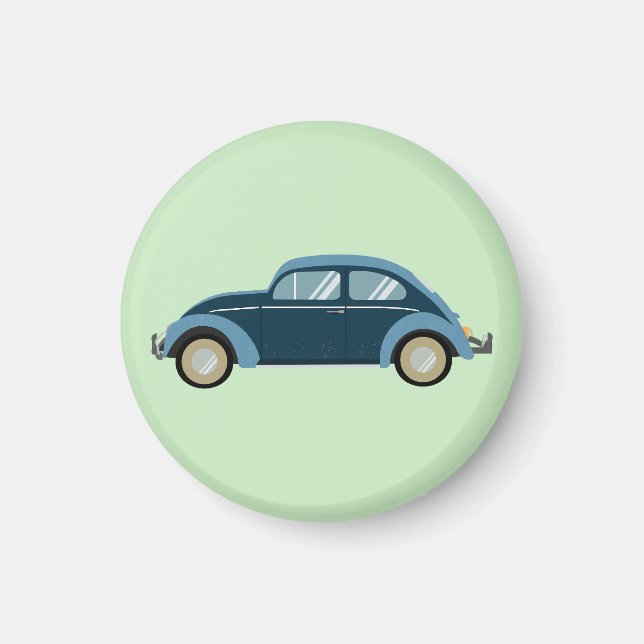 Íman legal carro retrô azul com algemas (Frente)