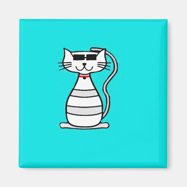 Íman Legal gato com óculos de sol (Frente)