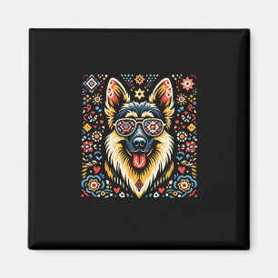 Íman Legal German shepherd Estilo de Arte Folha do Cach