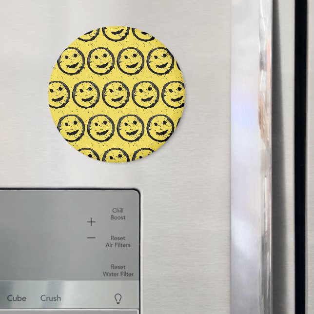 Íman Legal Sleep Happy Smiling padrão facial amarelo (In Situ (Fridge))