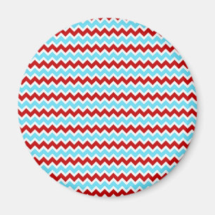 Íman Legal Trendy Teal Turquoise Red Chevron Zigzags