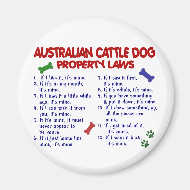 Íman Lei AUSTRALIANA relativa à propriedade do DOG 2 (Frente)