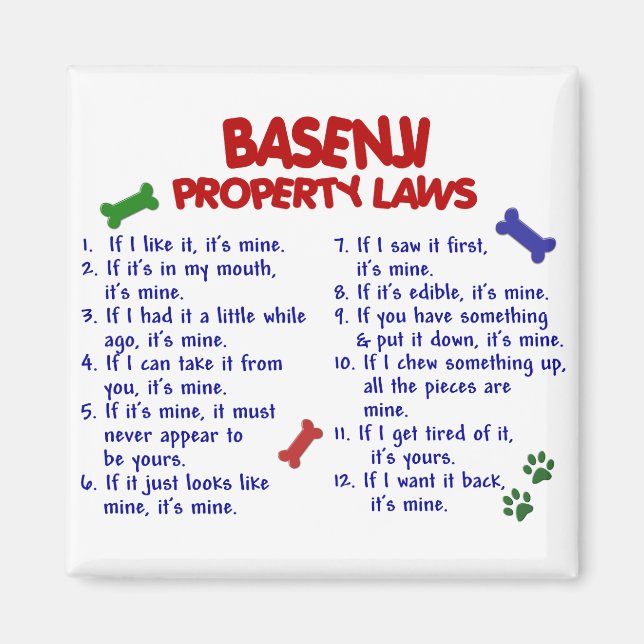 Íman Lei de Propriedade BASENJI 2 (Frente)