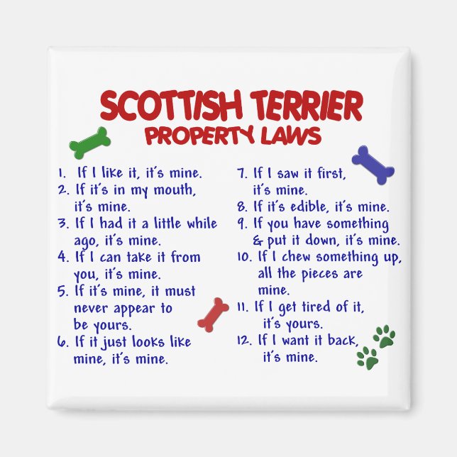 Íman Lei de Propriedade do TERRIER SCOTTISH 2 (Frente)