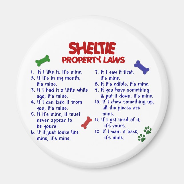 Íman Lei de Propriedade SHELTIE 2 (Frente)
