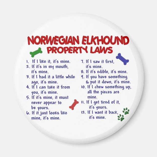 Íman Lei de propriedades do NORWEGIAN ELKHOUND 2 (Frente)