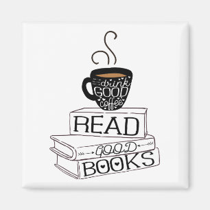 Íman Leia bons livros, bom café da bebida