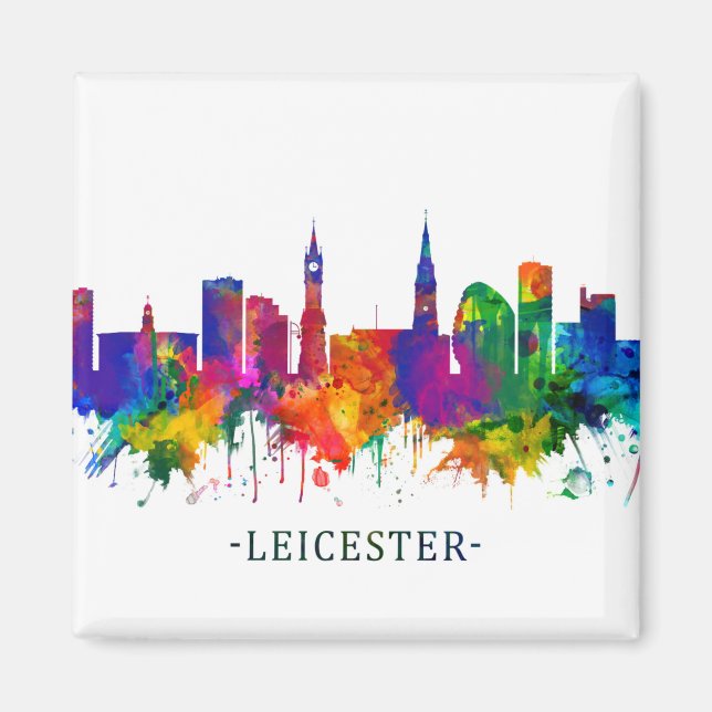 Íman Leicester England Skyline (Frente)