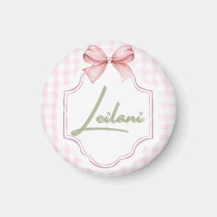 Íman Leilani Baby Nursery Gingham Personalizado