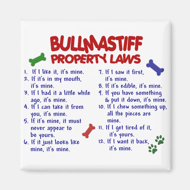 Íman Leis de propriedade BULLMASTIFF 2 (Frente)