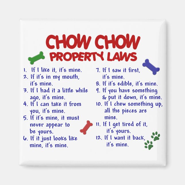 Íman Leis de Propriedade CHOW CHOW (Frente)