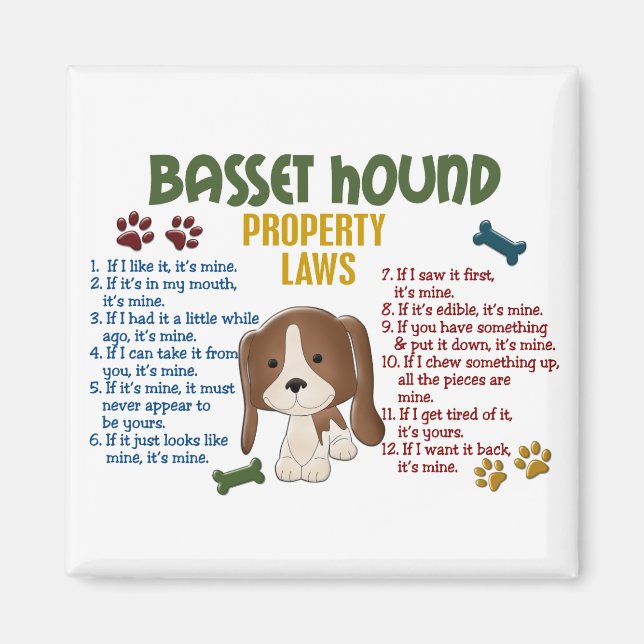 Íman Leis de Propriedade de Hound Basset 4 (Frente)