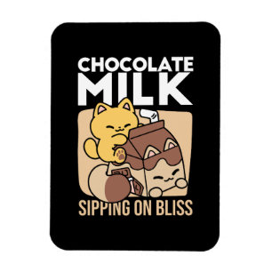 Íman Leite de Chocolate Bebendo Felicidade – Comida de
