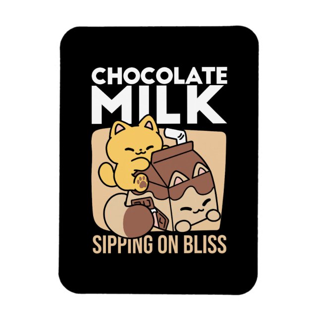 Íman Leite de Chocolate Bebendo Felicidade – Comida de  (Vertical)