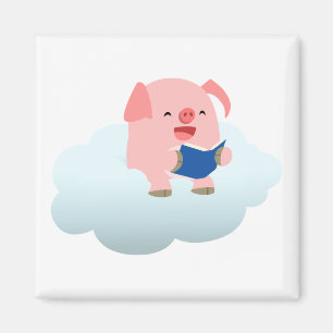 Íman Leitor bonito do porco dos desenhos animados no